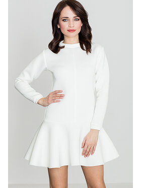 Katrus Katrus Šaty K247 Biela Regular Fit