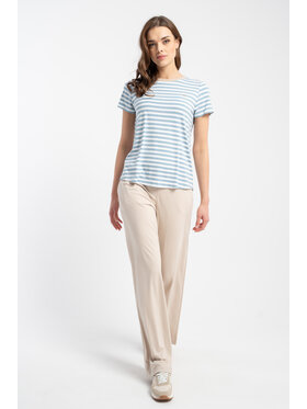 CLICK CLICK Kalhoty z materiálu 30-421 Béžová Loose Fit