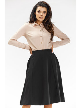 Awama Awama Sukňa A673 Čierna Basic Fit