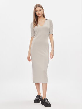 Calvin Klein Calvin Klein Sukienka dzianinowa K20K206519 Beżowy Regular Fit