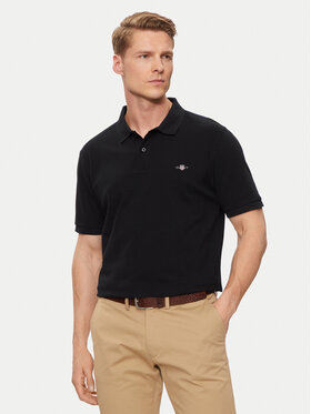Gant Gant Тениска с яка и копчета Shield 2210 Черен Regular Fit