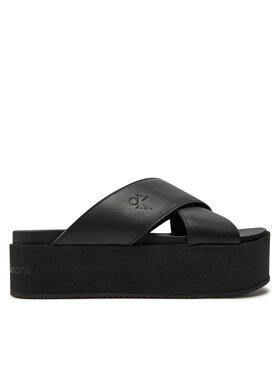 Calvin Klein Jeans Calvin Klein Jeans Šľapky Flatform Cross Mg Uc YW0YW01349 Čierna