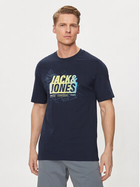 Jack&Jones Jack&Jones T-krekls Map 12257908 Tumši zils Regular Fit