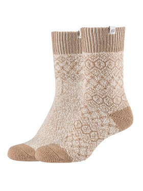 Skechers Skechers Skarpety Niskie Męskie Skechers 2PPK Wm Casual Cozy Jacquard Socks Beżowy