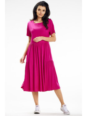 Awama Awama Sukienka letnia A639 Fioletowy Basic Fit