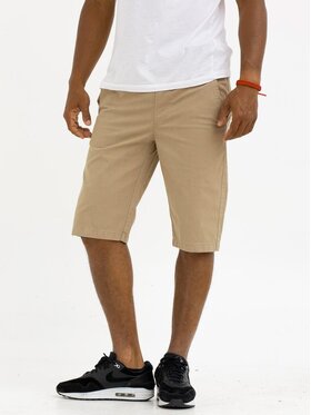 Jigga Wear Jigga Wear Szorty materiałowe Krótkie Spodenki Materiałowe Jasne Brązowe Jigga Wear Crown XXL Beżowy Regular Fit