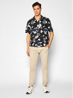 Calvin Klein Calvin Klein Риза Sleeve Flower Print K10K106882 Черен Regular Fit