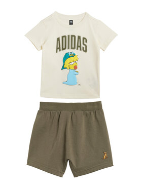 adidas adidas Komplet t-shirt i spodenki The Simpsons JL9174 Beżowy Regular Fit