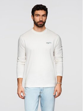Ombre Ombre Longsleeve OM-LSPT-0136 Biały Regular Fit