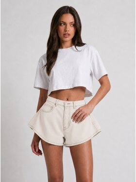 MissDenim MissDenim Szorty jeansowe Skorts Beżowy jasny Regular Fit