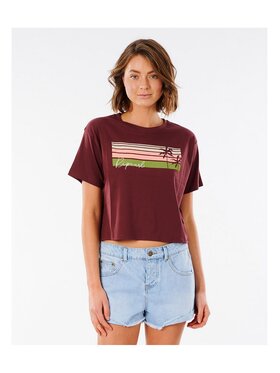 Rip Curl Rip Curl T-Shirt Tallows Crop Tee Czerwony Relaxed Fit