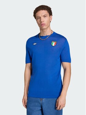 adidas adidas Koszulka techniczna Italy 70s jersey Błękitny Slim Fit