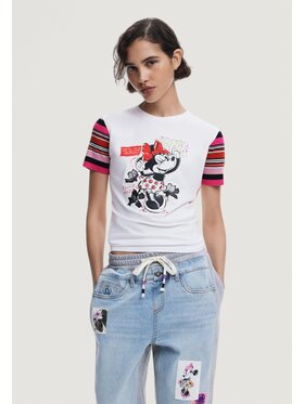 Desigual Desigual T-Shirt TS_MINNIE Λευκό Shirt Fit