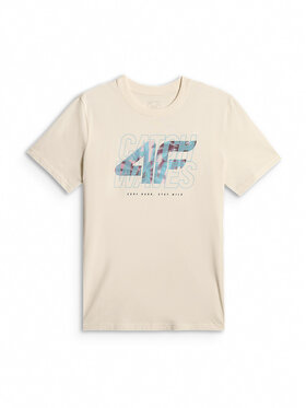 4F 4F Tričko CATCH THE WAVE Biela Regular Fit