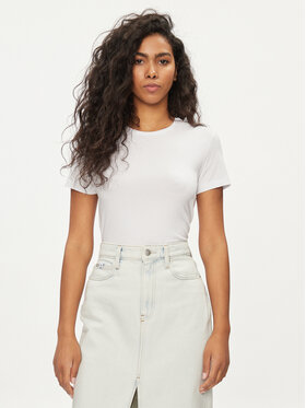 Pieces Pieces Тишърт Irene 17082526 Бял Slim Fit