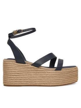 Tommy Hilfiger Tommy Hilfiger Espadrilky Ankle Strap Leather Platform FW0FW08497 Tmavomodrá