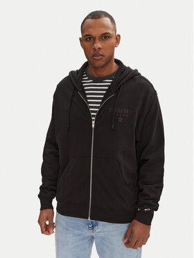 Tommy Jeans Tommy Jeans Džemperis ar kapuci Varsity DM0DM20835 Melns Relaxed Fit