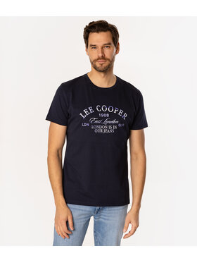Lee Cooper Lee Cooper T-Shirt SLOG1 1160 Granatowy Regular Fit