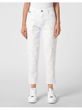 PHILIPP PLEIN PHILIPP PLEIN Jeansy 1273 Biały Mom Fit