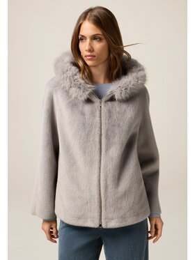 Oltre Oltre Płaszcz zimowy 0079J000122N013 Szary Baggy Fit