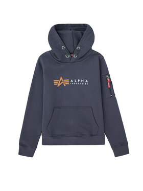 Alpha Industries Alpha Industries Bluza Alpha Label Hoodie Kids Szary Regular Fit