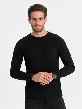 Ombre Ombre Longsleeve OM-LSCL-0109 Czarny Reglan Fit