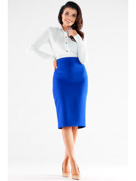 Awama Awama Spódnica A531 Niebieski Basic Fit