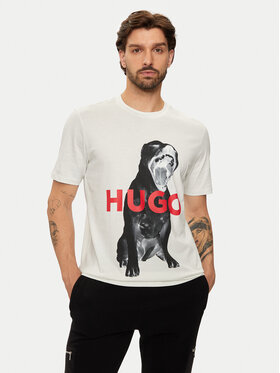 HUGO Hugo Marškinėliai Dayaking 50523979 Écru Regular Fit