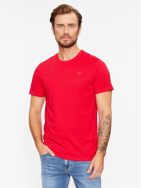 4F 4F T-Shirt 4FAW23TTSHM0876 Rot Regular Fit