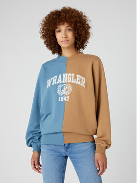 Wrangler Wrangler Mikina 2Way Crew W6Y9IY84Z 112338170 Modrá Relaxed Fit