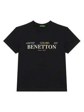 United Colors Of Benetton United Colors Of Benetton Тишърт 3I1XC10Q4 Черен Regular Fit