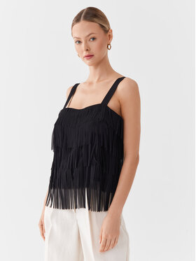 Sisley Sisley Top 5AM2LH00S Crna Regular Fit