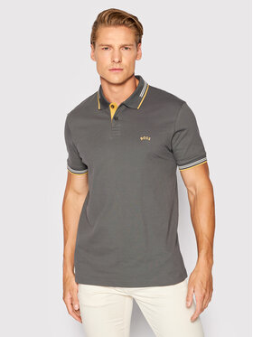 Boss Boss Polo Paul Curved 50469245 Szary Slim Fit