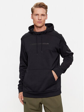 Under Armour Under Armour Majica dugih rukava Ua Armour Fleece Graphic Hd 1379744 Crna Loose Fit