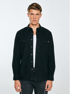 BIG STAR BIG STAR Koszula jeansowa BUCK Czarny Basic Fit