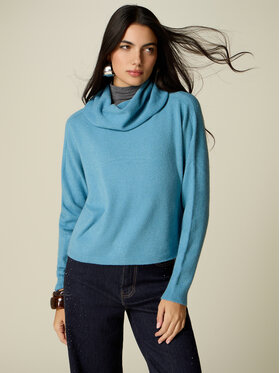 Oltre Oltre Maglione M152E002161N009 Turchese Boxy Fit