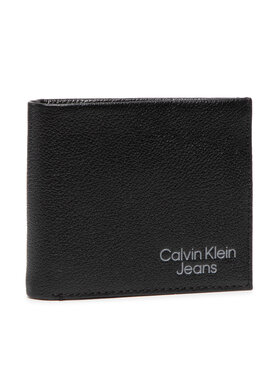 Calvin Klein Jeans Calvin Klein Jeans Didelė Vyriška Piniginė Micro Pebble Biflod W/Coin K50K508902 Juoda