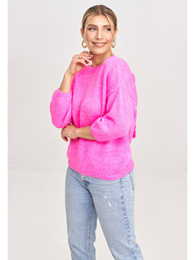 FIGL FIGL Sweter M993 Różowy Regular Fit
