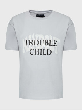 Mindout Mindout Tričko Unisex Trouble Child Sivá Oversize