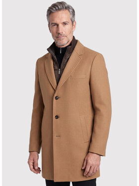 Pako Lorente Pako Lorente Płaszcz wełniany P26WF-7X-016 Beżowy Straight Fit