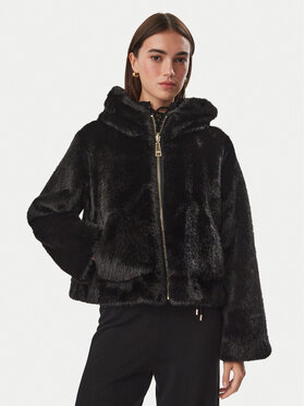 Liu Jo Liu Jo Pelzmantel TF6005 E1135 Schwarz Regular Fit