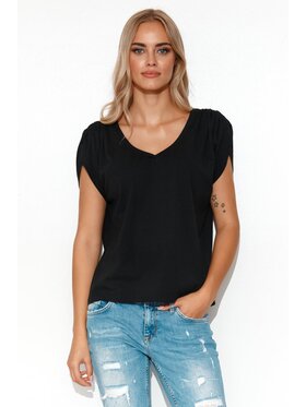 Makadamia Makadamia Bluzka M774 CZARNA Czarny Comfort Fit