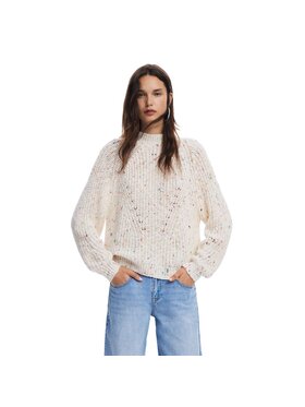 Desigual Desigual Sweter JERS_DERBY Biały Regular Fit