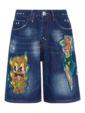 PHILIPP PLEIN PHILIPP PLEIN Pantaloncini di jeans 3335 Multicolore Regular Fit