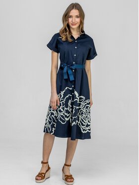 Perso Perso Sukienka letnia RBE266080F Granatowy Regular Fit
