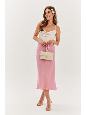 NAOKO NAOKO Spódnica midi Rosewater Breeze Różowy Regular Fit