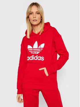 adidas adidas Суитшърт adicolor Trefoil HE6953 Червен Regular Fit