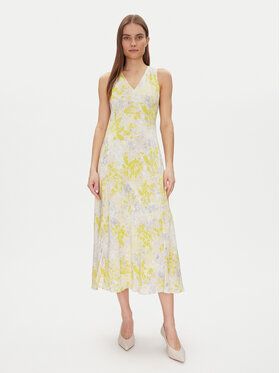 Calvin Klein Calvin Klein Suvekleit Print Abstract Ecovero Vn Dress LV044B059G Kollane Regular Fit