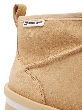 Tommy Jeans Čizme Za Snijeg Tjw Suede Flatform Boot Wl EN0EN02599 Bež