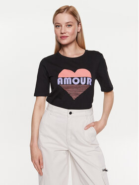 b.young b.young Тишърт 20812839 Черен Regular Fit